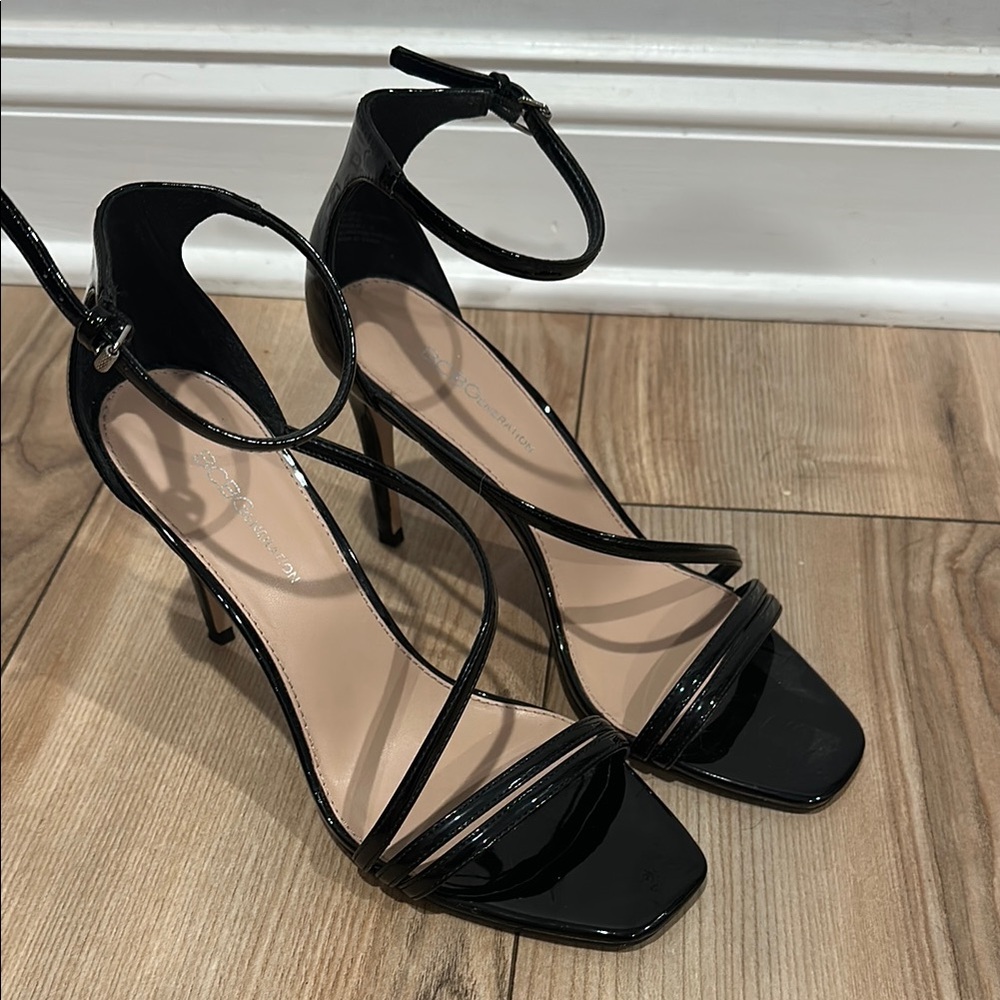 Elegant Black Strappy Heels with Ankle Strap